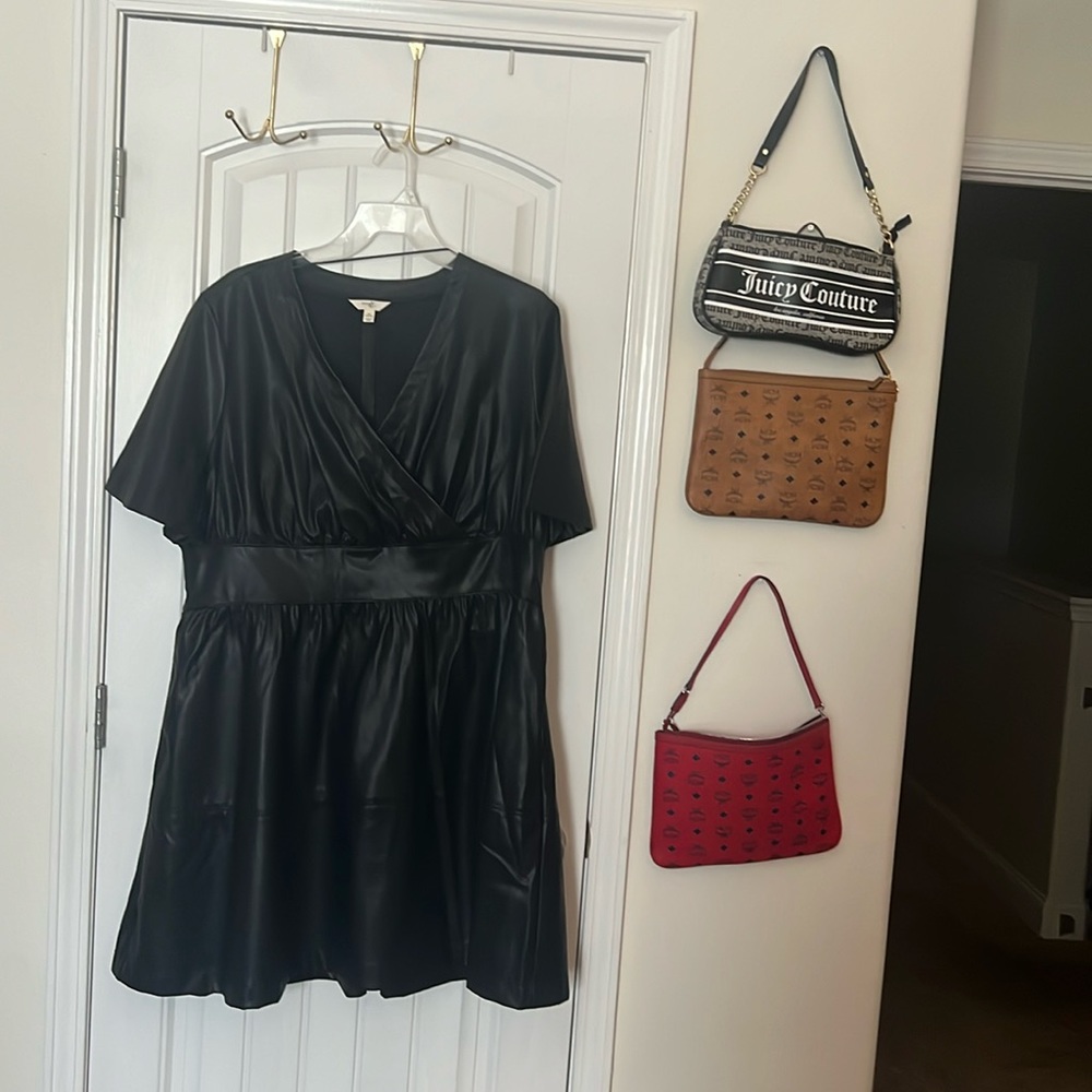 Cute faux leather dress